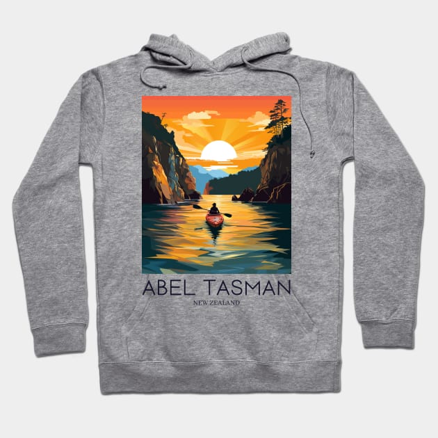 A Pop Art Travel Print of Abel Tasman National Park - New Zealand Hoodie by Studio Red Koala